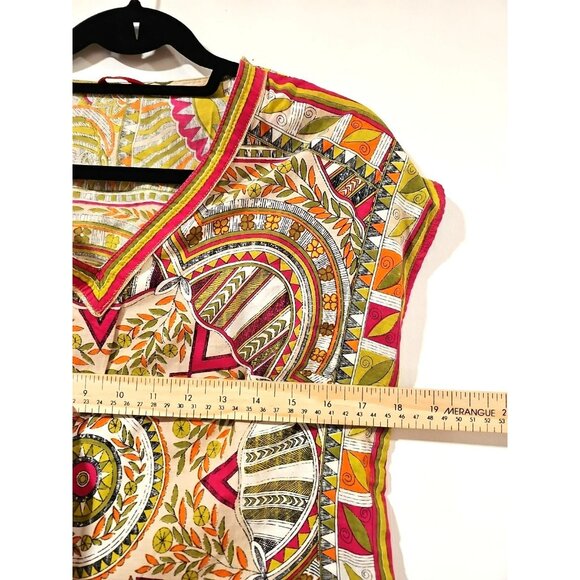 Tunic Women Medium Colorful 100% Cotton Made In India Sequin Slit Light - Picture 3 of 7